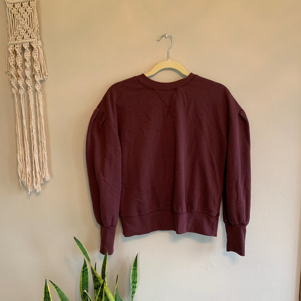 Puff Sleeve Crewneck Sweatshirt